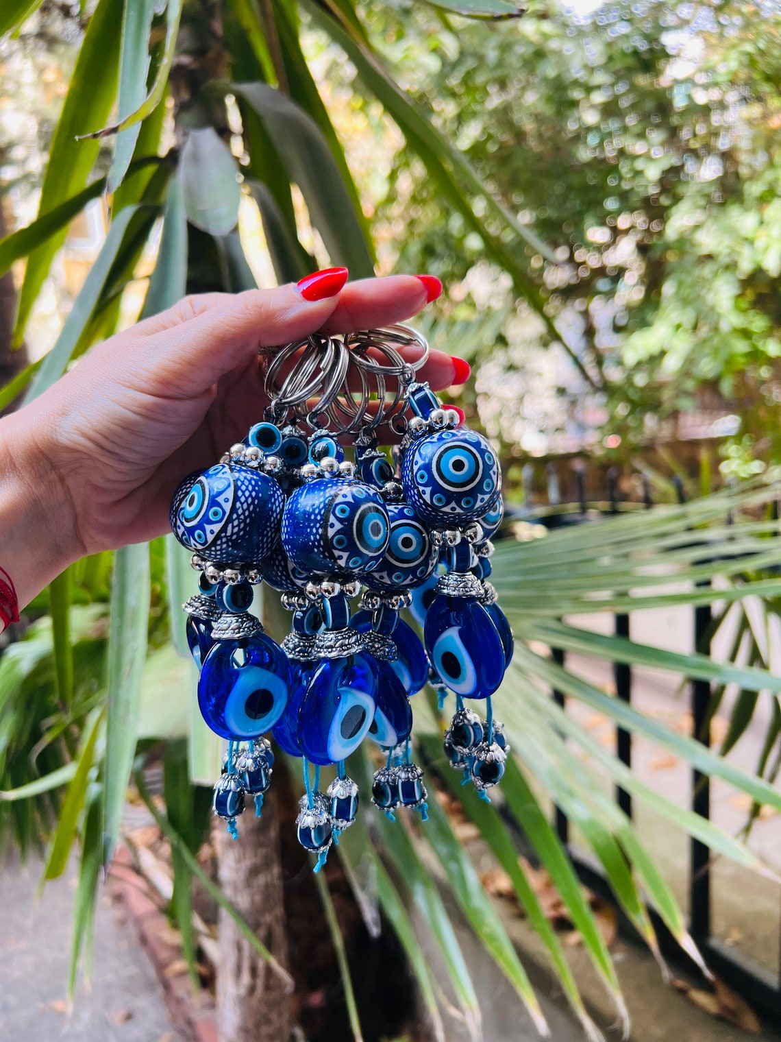 Evil Eye Keychain Lucky Evil Eye Keychain Evil Eye Key Ring Etsy