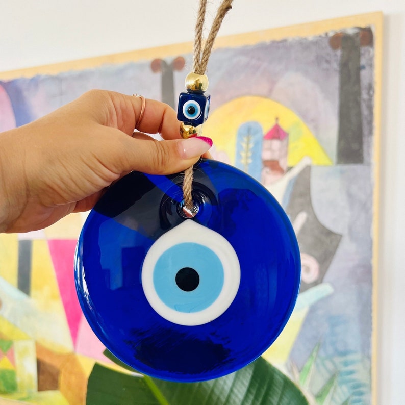 Evil Eye Wall Hanging,Glass Evil Eye Wall Charm,Home Decor, Home Gift Idea, House Protection, Turkish Evil Eye, Evil Eye Home Decor,Evil Eye image 1