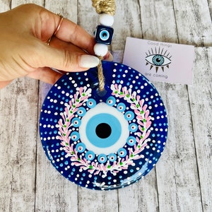 Evil Eye Wall Decor Living Room, Evil Eye Wall Hanging, House Protection Symbol,, Home Gift Idea, Hamsa Wall Hangings Decor, Gift Idea