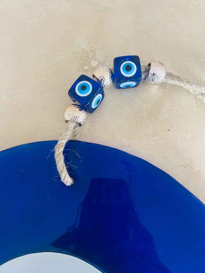 12-Zoll-Rosa-Evil-Eye-Wanddekor (30 cm) - Handgefertigter Glas-Nazar-Boncuk, moderne Schutzwandkunst, Minimale Wohndekoration, Geschenkidee Bild 13
