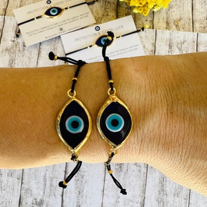 Handmade Gold Plated Evil Eye Bracelet: Protection Jewelry, christmas gifts her