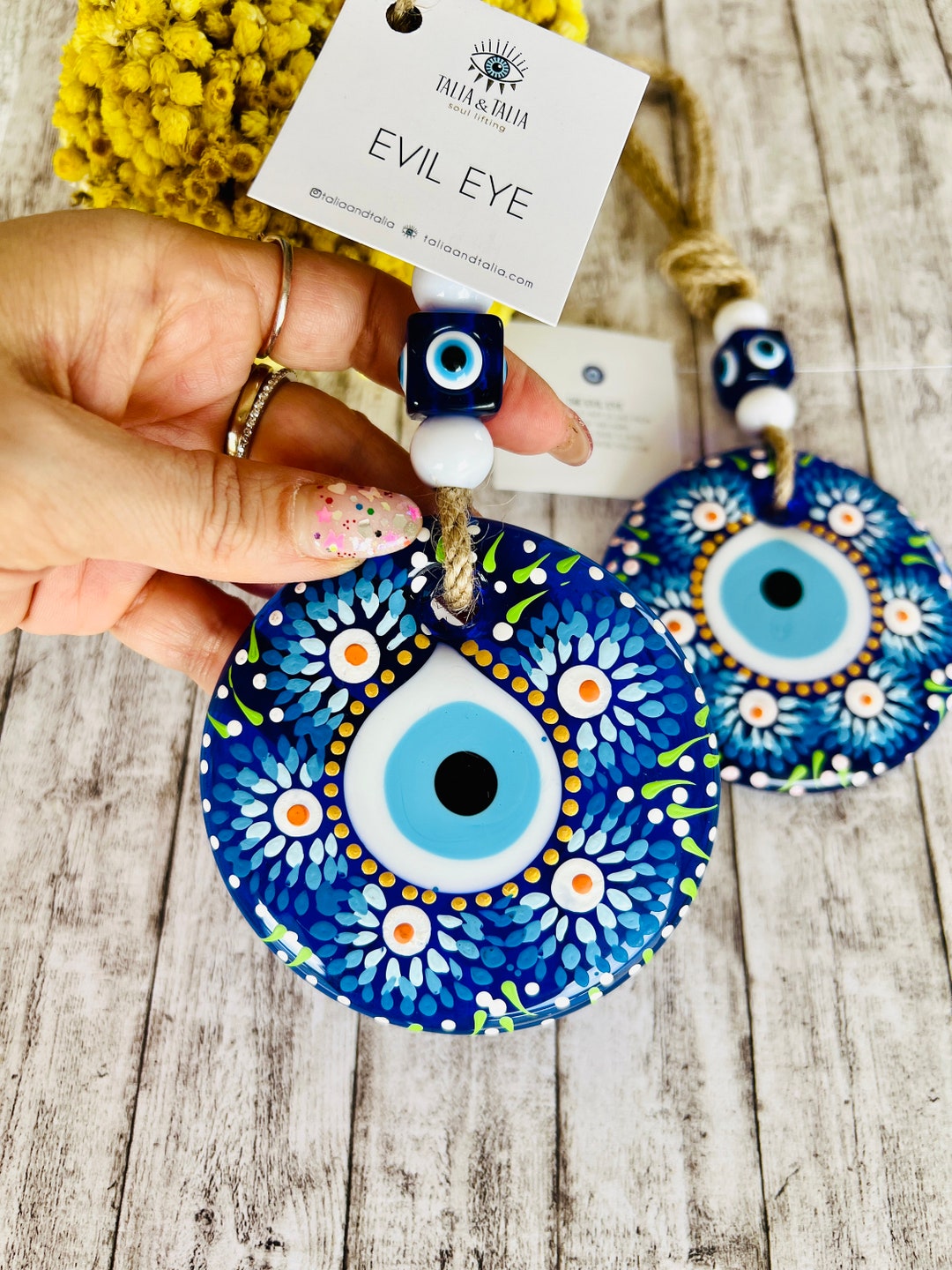 Hand Painted Evil Eye Wall Art Housewarming Evil Eye Wall Etsy