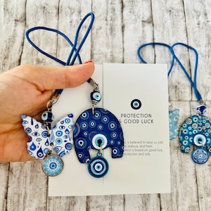 Car rear view mirror charm, Evil Eye Charm, Good Luck Charm, Gift for New Car, Gift for Car