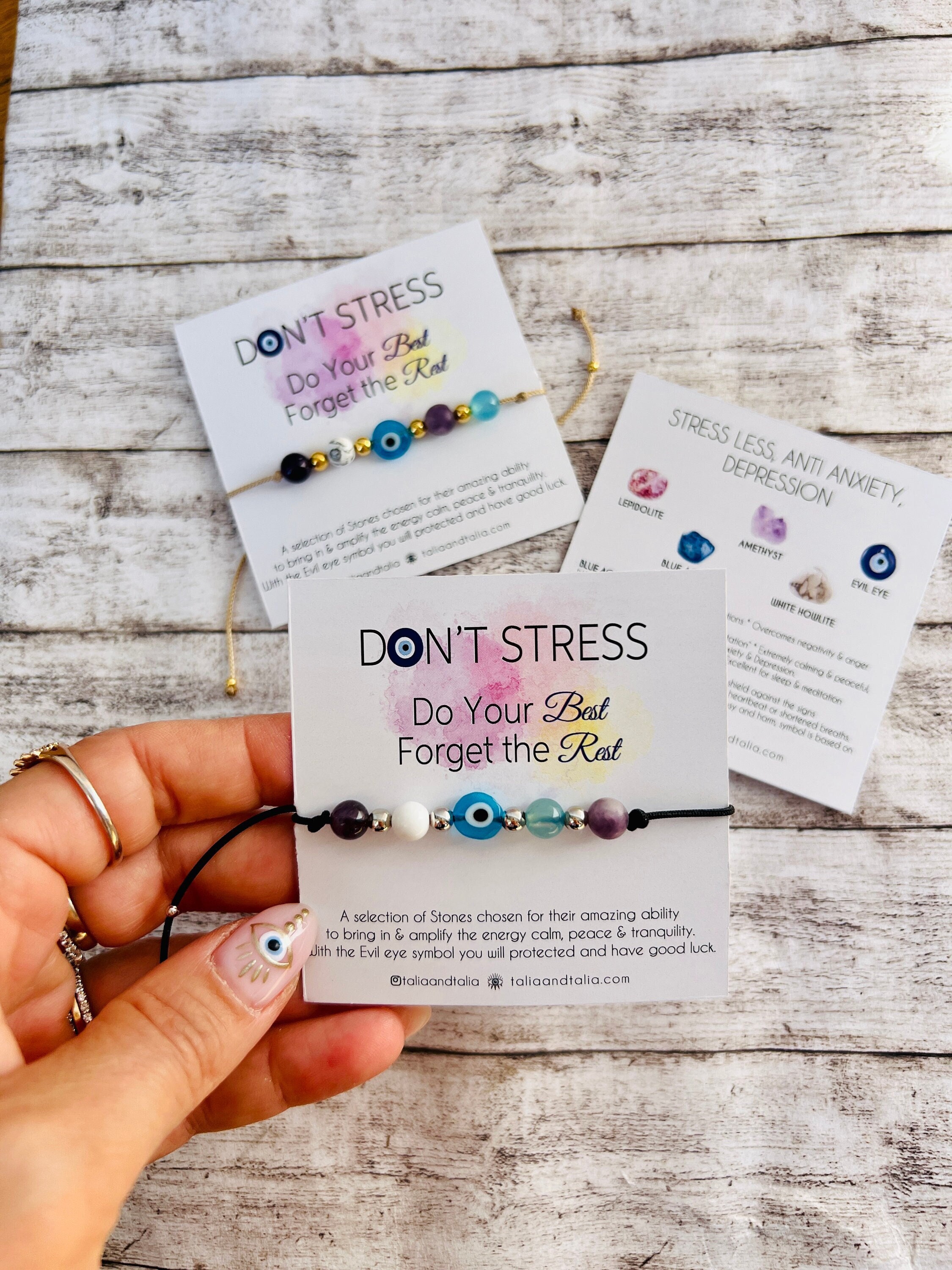 Just Do Your Best Wish Bracelet, Anxiety Bracelet, Stress Relief, Heart  Charm | eBay