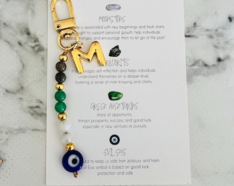 PERSONALIZED New Chapter,Crystals for Next Chapter,Personalized Initial Keychain & Bag Charm ,New Beginning,new school,new job, Gift for new
