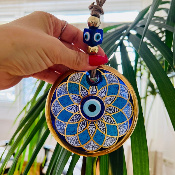 Evil Eye Wandbehang, Hausschutz, Wohnkultur, Geschenkidee für ein neues Zuhause, Home Schutz, Glück, Schutzbringer, Babypartygeschenk