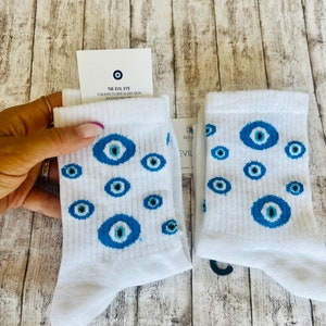 Evil Eye Socks, Stylishly Protected, Evil Eye Ankle Socks for a Vibrant Summer, Fashionable and Funky Socks for Every Occasion