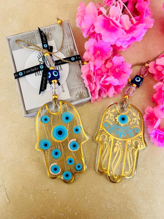 Hamsa Evil Eye Wall Hanging: Nazar Amulet Home Decor, Wall  display picture 1