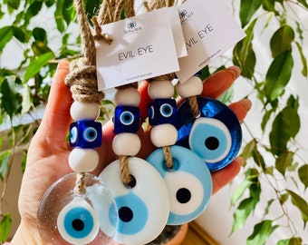 Evil Eye Wall Hanging,Glass Evil Eye Wall Charm,Home Decor, Home Gift Idea, House Protection, Turkish Evil Eye, Evil Eye Home Decor,Evil Eye