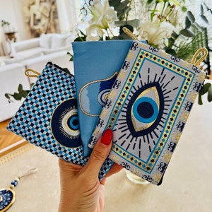 Porte-monnaie mauvais œil, porte-monnaie, porte-monnaie, mini-sac à maquillage, mini-sac, sac multicolore, pochette à bijoux, pochette pour coussins, cadeau pour elle
