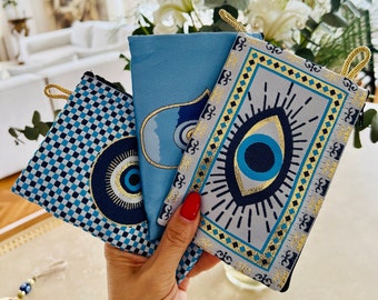 Evil Eye Purses, Coin Purse, Wallet purse, Make up mini bag, Mini Bag, Multicolored bag, Jewelry Pouch, Pad Pouch, Gift for Her