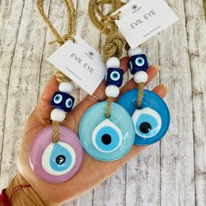 Evil Eye Wall Hanging,Glass Evil Eye Wall Charm,Home Decor, Home Gift Idea, House Protection, Turkish Evil Eye, Evil Eye Home Decor,Evil Eye