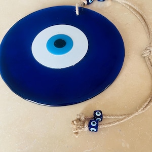 12-Zoll-Rosa-Evil-Eye-Wanddekor (30 cm) - Handgefertigter Glas-Nazar-Boncuk, moderne Schutzwandkunst, Minimale Wohndekoration, Geschenkidee Bild 12