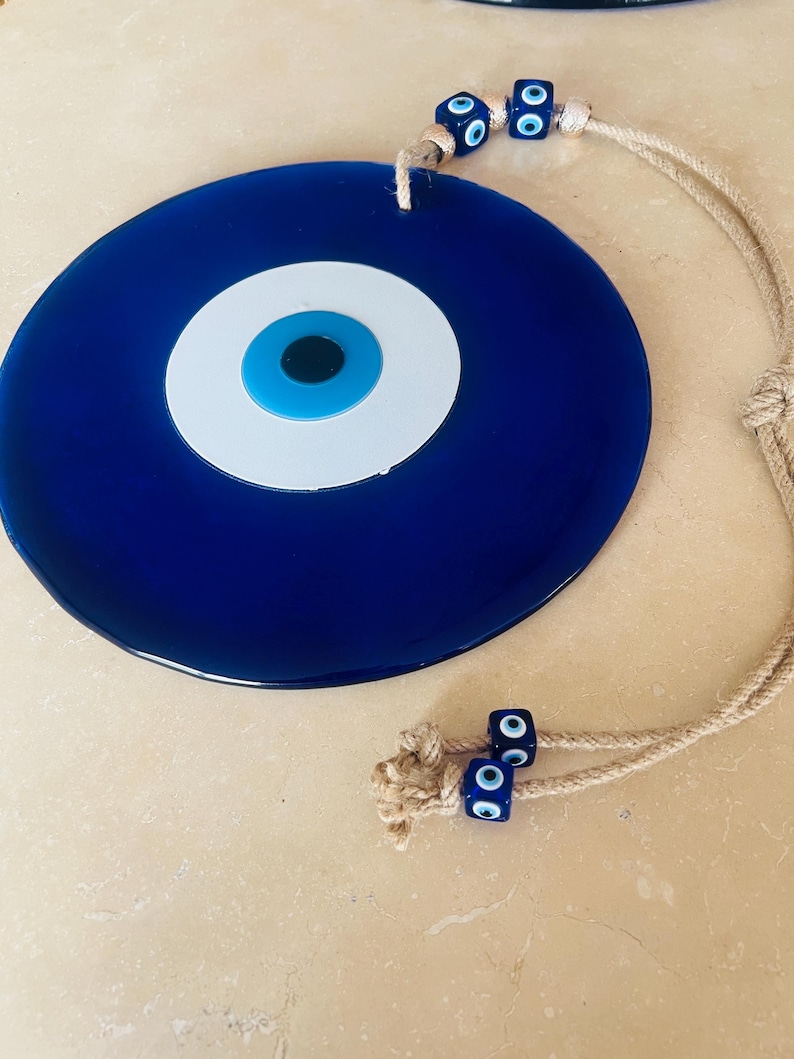 12-Zoll-Rosa-Evil-Eye-Wanddekor (30 cm) - Handgefertigter Glas-Nazar-Boncuk, moderne Schutzwandkunst, Minimale Wohndekoration, Geschenkidee Bild 12