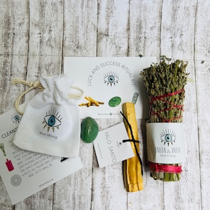 Luck and Success Ritual Kit, Energy Cleansing, Graduation Gift, Smudge Gift Box, House Cleaning Kit
