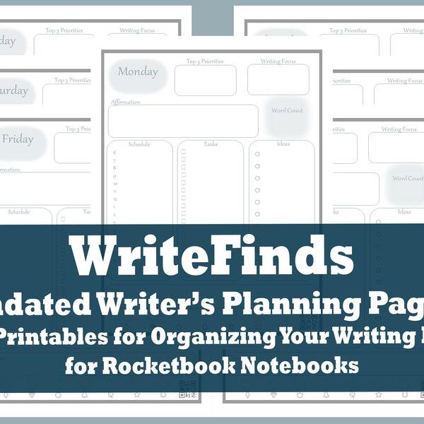 Writers Planner Printable Etsy Writers Planner Printable Etsy