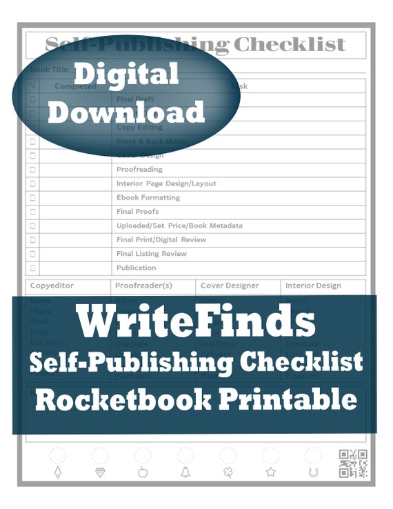 Self-publishing Checklist for Rocketbook Notebooks Writer | Etsy