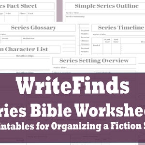 Fiction Series Bible: Novel Planning Worksheets for Authors (Digital Download)