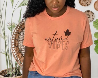 Autumn Vibes T-shirt, Fall shirt, Pumpkin Spice Season, Changing Leaves softstyle top