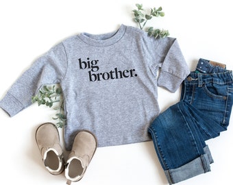 Big Brother Long Sleeved Toddler Tshirt, Big Bro Shirt, Big Brother Shirt, New Sibling Shirt, 2nd Pregnancy, 2nd Baby Announcement