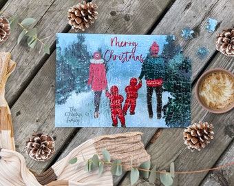 Custom A4 Puzzle Winter theme in a Watercolour feel with Personalized Details, Personalized gifting, Christmas Present Ideas