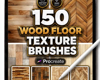150 Wood Floor Texture Brushes for Procreate – Realistic Parquet, Planks & Wooden Patterns