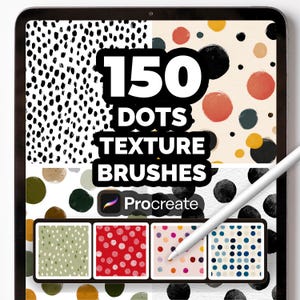 150 Procreate Dots Pinsel, Realistische Textur Pinsel Set, Polka Dot, Muster, Speckle, Stipple, Getreide, Zeichenwerkzeuge