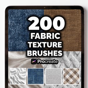 200 Fabric Texture Brushes for Procreate – Realistic Cloth, Textile & Pattern Brush Set for Digital Art, Fashion Design