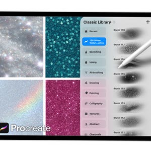 150 Glitter Texture Brushes for Procreate – Sparkle, Shimmer & Metallic ...