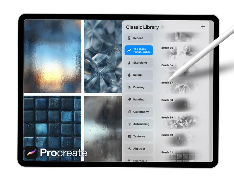 150 Pincéis de Textura de Vidro para Procreate – Vitrais realistas, efeitos foscos, quebrados e de janela. imagem 7