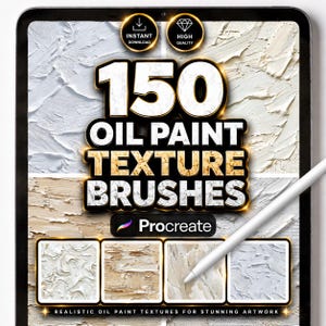 150 textuurborstels olieverf voor Procreate – realistische penseelstreken, canvas- en impasto-effecten voor digitale kunst