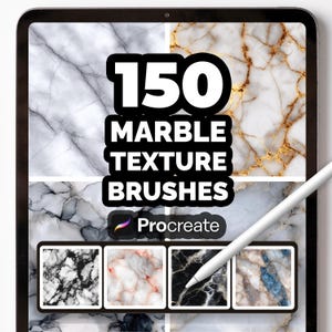 150 Marble Texture Brushes for Procreate – Realistic Stone, Quartz, Natural Rock, Granite and Luxury Surface Effects