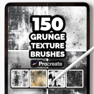 150 pinceles con textura grunge para Procreate: conjunto de pinceles con efectos desgastados, sucios, grunge y vintage para arte digital, carteles y fondos.