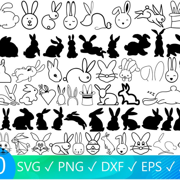 Rabbit Svg - Etsy