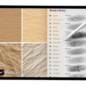 100 Craft Paper Texture Brushes for Procreate – Realistic Paper Brush ...