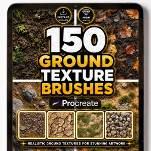 150 Ground Texture Brushes for Procreate – Dirt, Soil, Sand & Rough Natural Surface Brush Set for Digital Art and Illustration