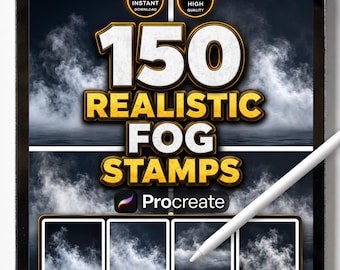 Realistic Fog Procreate Stamps, Mist and Haze Brushes, Smoke and Atmospheric Overlays