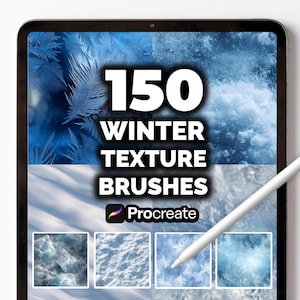 150 Winter Texture Brushes for Procreate – Snow, Frost, Ice, Blizzard & Frozen Surface Brush Set