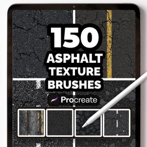 150 pennelli per texture asfalto per Procreate – Set di pennelli per superfici stradali, cemento, crepe e superfici urbane ruvide per arte digitale e illustrazione