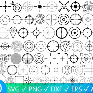 80 Target SVG Designs, Target Aim svg, Target dxf, Target png, Target eps, Target vector, Target cut files, Target Practice svg,Shooting svg