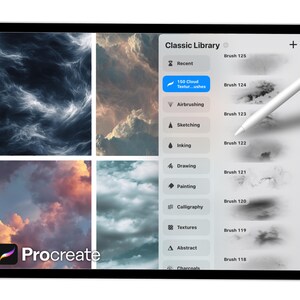 150 Cloud Texture Brushes for Procreate – Realistic Sky, Soft Cloud ...