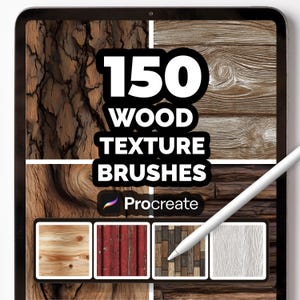 150 Wood Texture Brushes for Procreate – Realistic Timber, Bark & Wooden Surface Patterns