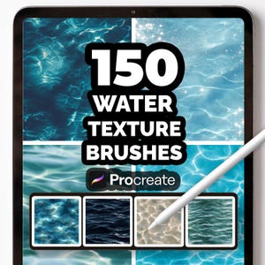 150 Water Texture Brushes for Procreate – Ocean, Waves & Liquid Effects, Ripple effect