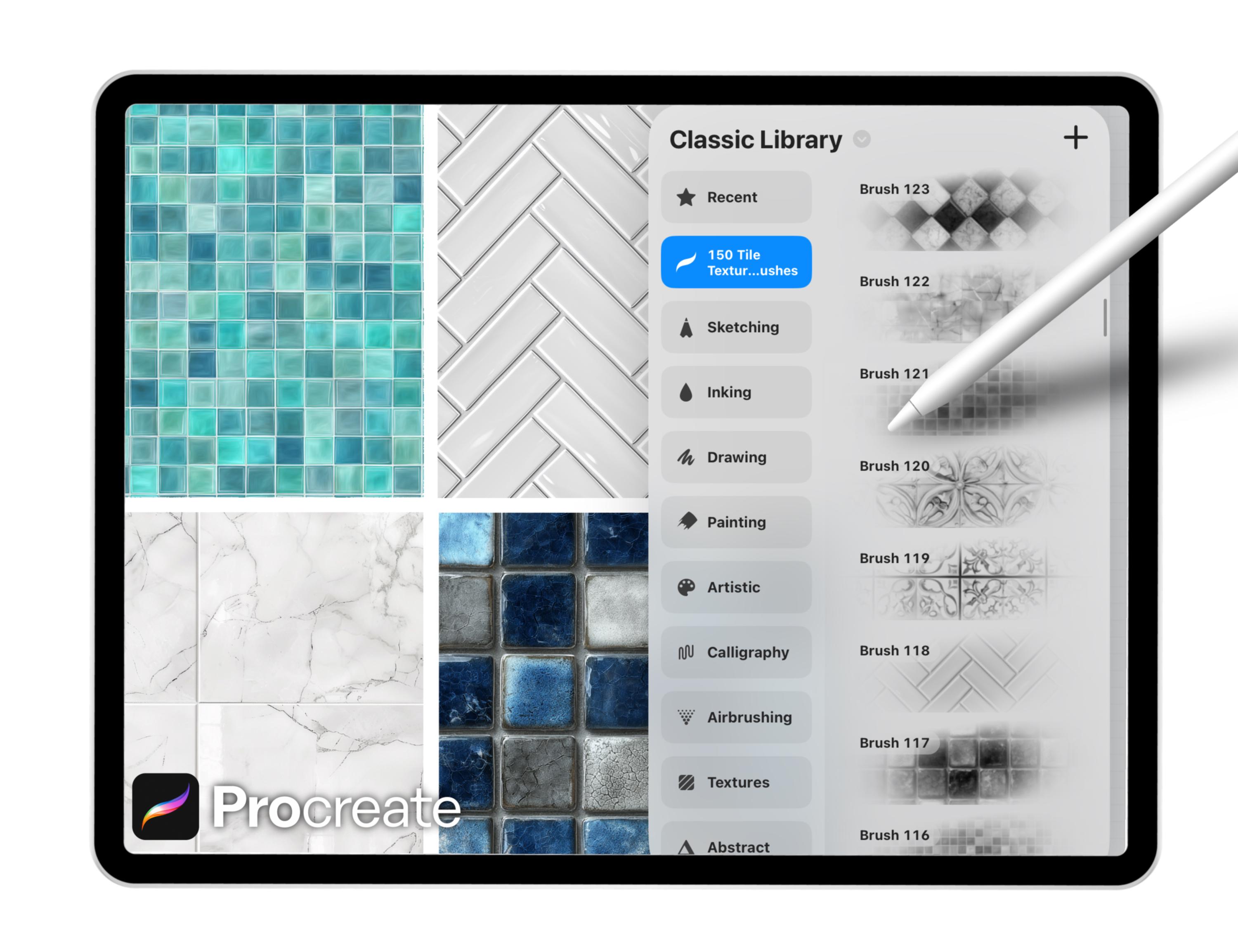 150 Tile Texture Brushes for Procreate – Ceramic, Mosaic, Pattern ...