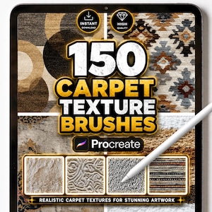 150 Carpet Texture Brushes for Procreate – Fabric, Rug, Textile & Soft Surface Brush Set for Digital Art and Illustration