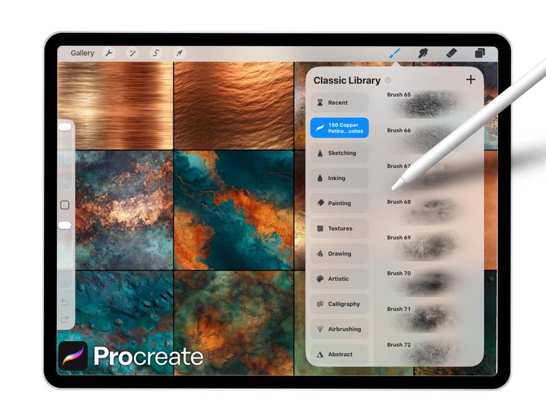Procreate Copper Patina Brushes, Realistic Texture Brush Set, Metal ...