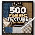 500 Fabric Texture Brushes for Procreate \u2013 Realistic Cloth, Textile & Pattern Brush Set for Digital Art, Fashion Design product logo