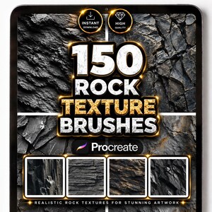 150 Rock Texture Brushes for Procreate – Stone, Boulder, Cliff & Rough Surface Brush Set for Digital Art and Illustration