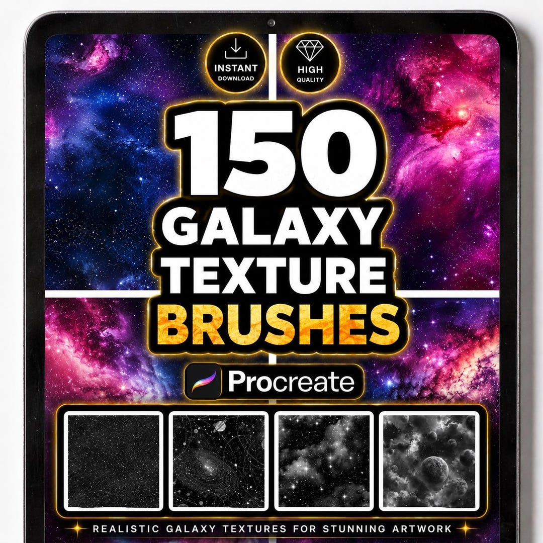 150 Galaxy Texture Brushes for Procreate – Space, Stars, Nebula ...