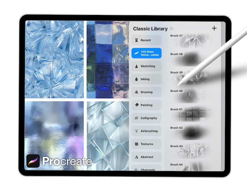 150 Pincéis de Textura de Vidro para Procreate – Vitrais realistas, efeitos foscos, quebrados e de janela. imagem 6